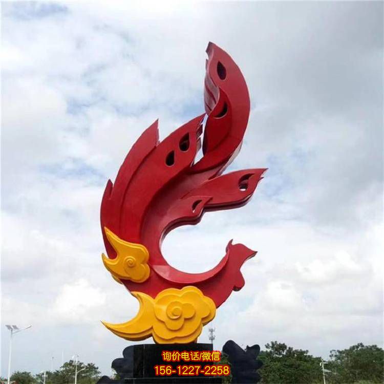 鳳凰抽象雕塑，裝點園林廣場景觀