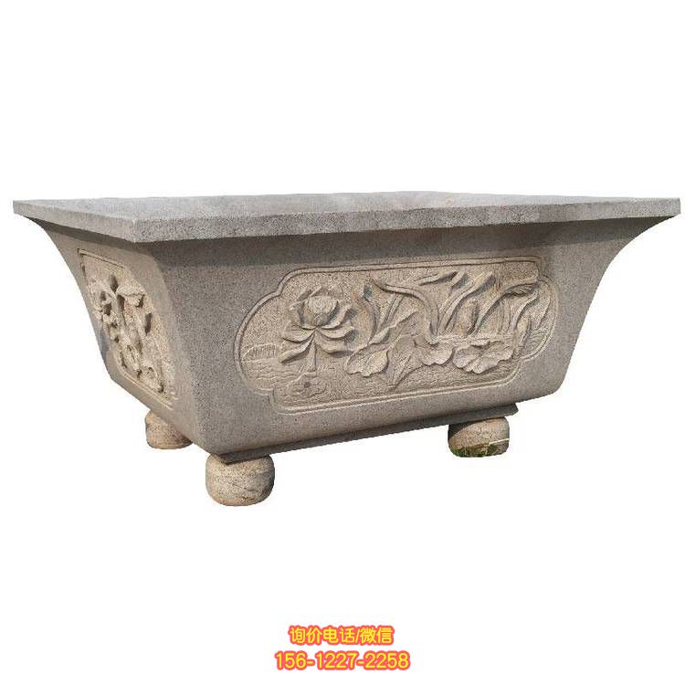 仿古雕塑花缽，大理石主題歐式園林小區裝飾