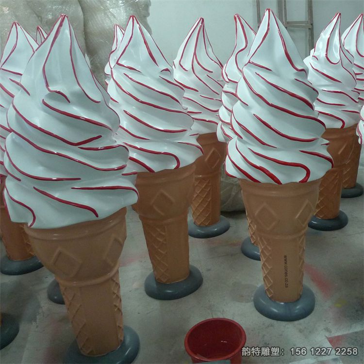 供應大型玻璃鋼冰激凌雕塑，仿真冰激凌雕塑